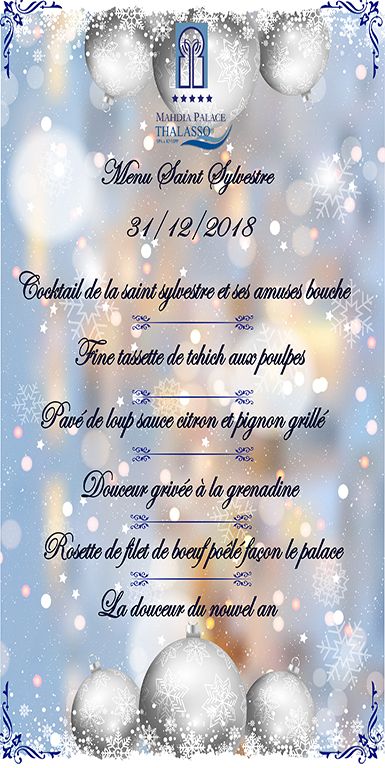 saint sylvestre mahdia palace  soirée réveillon  2019 nouvel an fin d'année tunisie hotel mahdia tourisme 